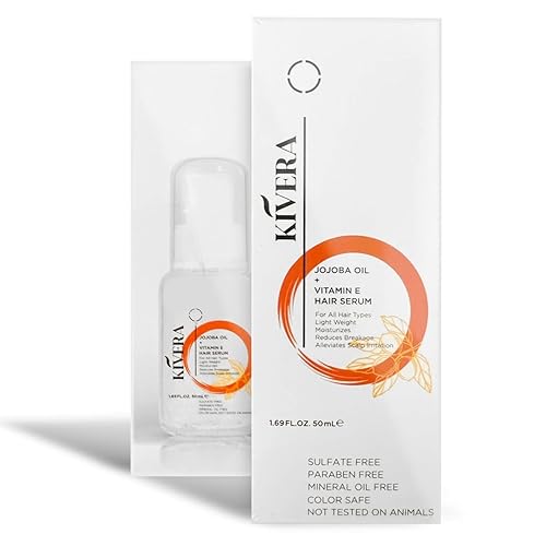 Aceite de jojoba + suero capilar con vitamina E, suero para el crecimiento del cabello para cabello más grueso, suero para cabello encrespado y