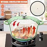 Nonstick Enameled Cast Iron Cookware Set,7 Pcs Pots and Pans with Lid, Frying Pan Skillet, Sauce Pan, Healthy Round Dutch Oven Pot for Sourdough Bread Baking on All Stovetop, Pistachio Green - Image 3