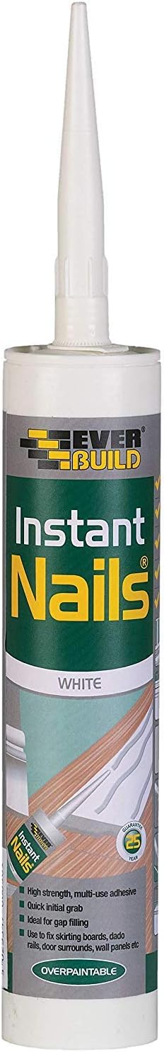 PACK of 25 Everbuild Instant Nails High Strength Quick Grab Panel Adhesive 290ml