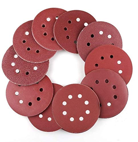 Discos de lija lijar lijas de pulir Disco de papel para lijadoras excntricas -  125 mm 8 agujeros - 100 Pieza Grano cada 10 x 40/60/80/100/120/180/240/320/400/800