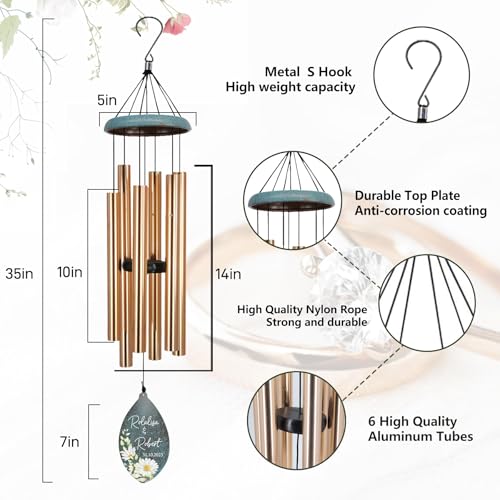 Image of ASTARIN Engagement Gifts Wind Chime, Personalized Names & Date Wind Chimes Gifts for Couple 2025, Wedding Gift for Newlywed Bride Groom Husband Wife, Gift Valentine's Day