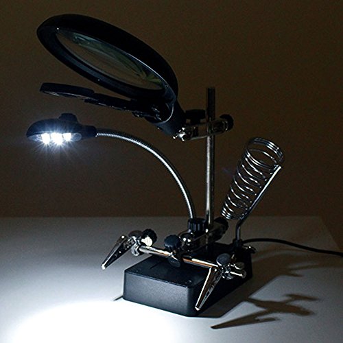 Lupa Com Suporte 5 Leds Solda Dessolda Placa Garra (56151)