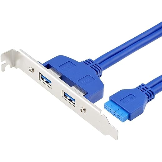 Meshiv 2-Port USB 3.0 PCI Bracket Cable 50cm