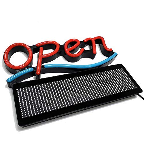 Maxlit 21'' X 16'' Open Business Sign With Programmable Scrolling Message Display (Red, 21'' X 16'') #TOP4
