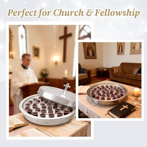 1Pcs Stainless Steel Communion Tray with Lid, 40Cup Church Wine Tray Silver by Sidasu - Used condition - Image 7