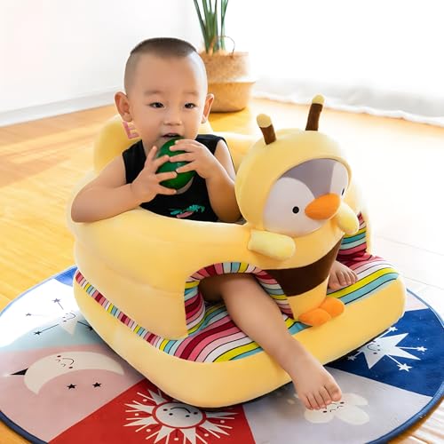 Image of Baby Support Seat, Cute Baby Sofa Chair for Sitting Up, Comfy Plush Infant Seats (Penguin,W17.5 x H17.5)