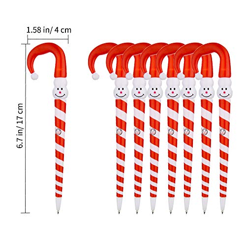 30PCS Candy Cane Pens Christmas Snowman Ballpoint Pens Christmas Gift Goodie Bags Party Supplies Favors