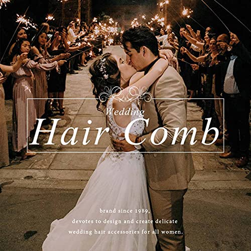 Image of Evild Wedding Hair Clips Rose Rhinestone Bridal Headpiece Prom Hair Accessories for Women