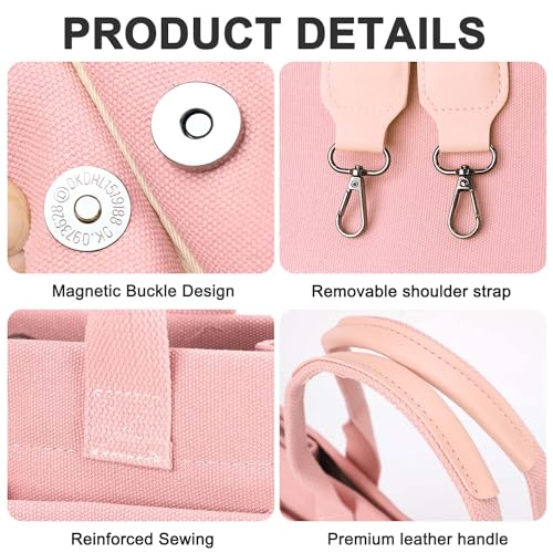 Image of Canvas Tote Bag for Women with Pockets Crossbody Bag Tote Shoulder Handbags Casual Work Bags Everything Tote Bag