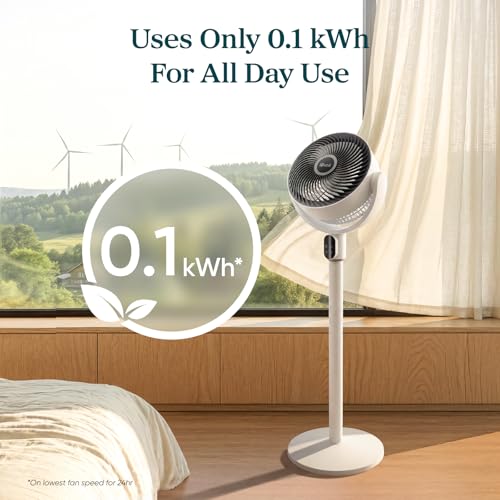 Image of LEVOIT Standing Fan for Bedroom, 20dB Quiet Pedestal Fan for Sleep, 1024 CFM Ultra-High Airflow, 90 Oscillating Floor Fan, DC Motor, 5 Speeds, 12H Timer, Remote, for Home, Room, Office, White