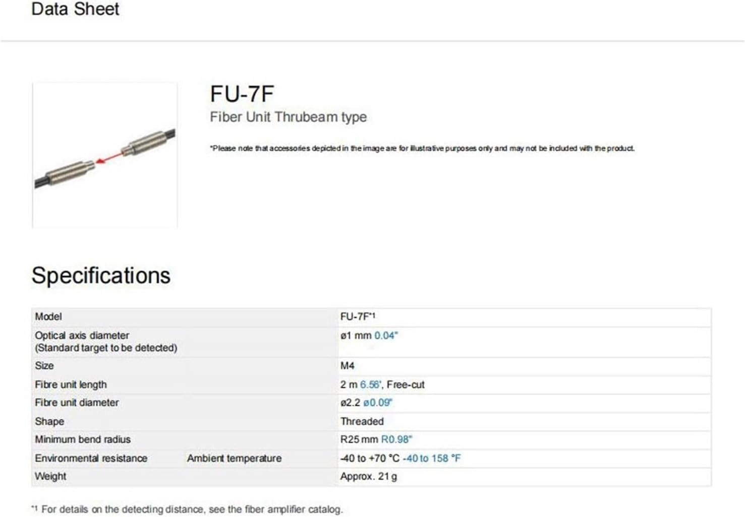 FU-7F M4 Fiber Optic Sensor