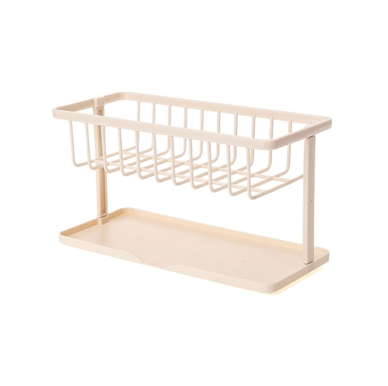Soap Drainer Shelf Basket, Double-Layer Removable Bathroom Sink Drain Rack Multicolor(Beige)