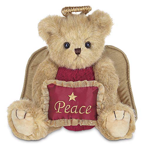 Bearington Angelina Christmas Plush Stuffed Animal Angel Teddy Bear with Peace Pillow, 10 inches