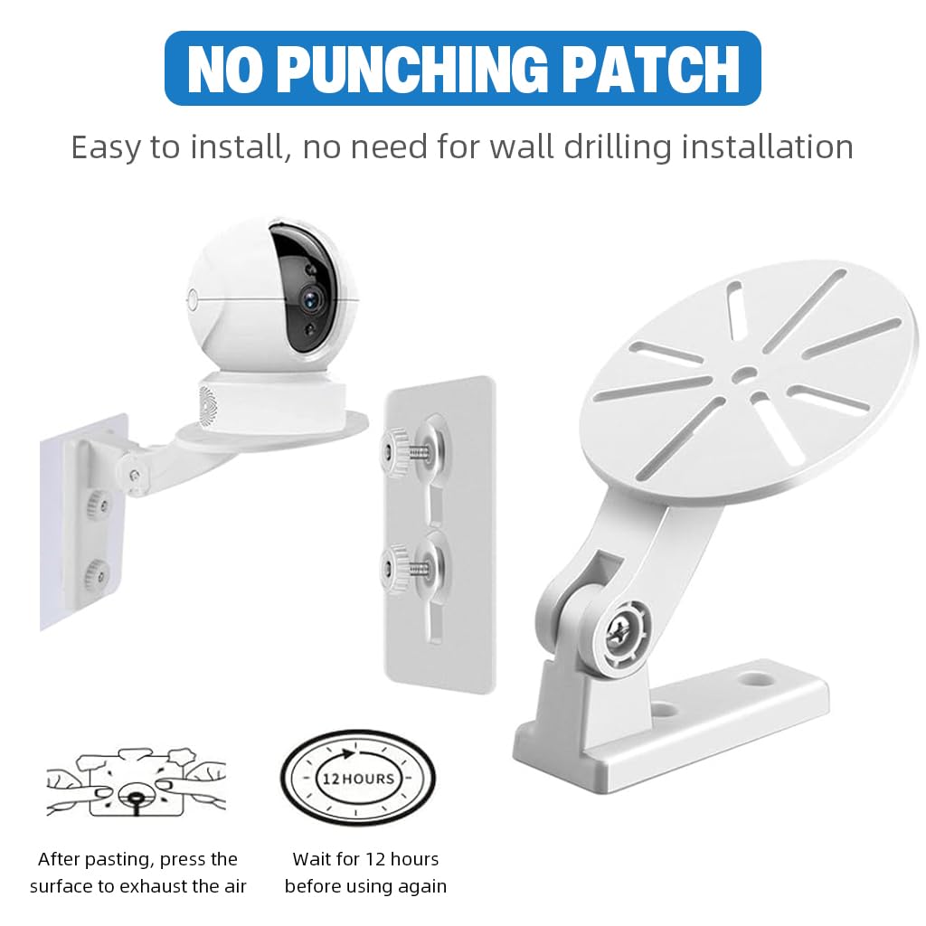 ZORBES® 3Pcs Security Camera Wall Mount Adjustable Camera Stand, No Drill Camera Bracket Dome Camera Wall Mount L-Shaped Stand for CCTV Baby Monitor Security IP Webcam Indoor Outdoor 1