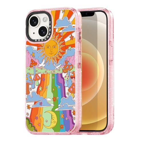 Rosarnnah for iPhone 14 Case Aesthetic Pink, Mushroom