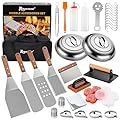 ROMANTICIST 132PC Professional Griddle Accessories Kit - Heavy Duty Stainless Steel Grill Spatula Set for Grill Griddle Hibachi Flat Top Outdoor Cooking - Great Grill Gift on Birthday Wedding