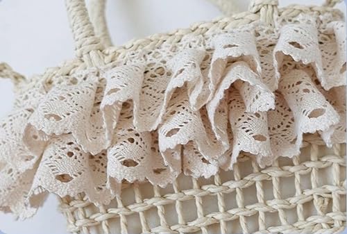 Lolita Girls Strawberry Straw Handbag Women's Handmade Bowknot Rattan Bag4