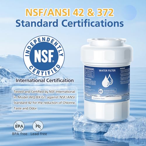Image of MWF Water Filter Compatible with GE MWF, SmartWater MWFP, MWFA, MWFINT, GWF, GWFA, HDX FMG-1, Kenmore 9991, High Efficiency Filtration and Every 6 Months Value, NSF Certified, 2 Pack
