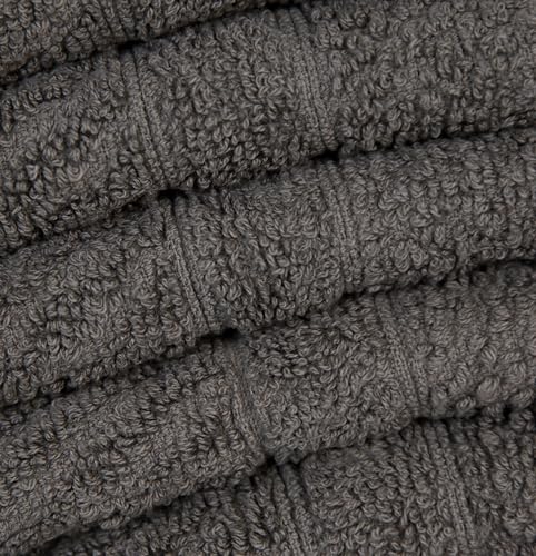 Image of PH Pleasant Home Diagonal Wash Cloths Set - 12 Pack (12 inch x 12 inch) - 509 GSM - 100% Ring Spun Cotton Wash Cloth - Super Soft and Highly Absorbent Face Towels (Dark Grey)