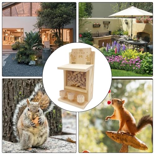 Station d'alimentation pour écureuils avec 3 tabourets en bois - 5