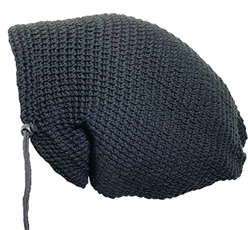 Black Crochet Dreadlock Beanie Hat with 