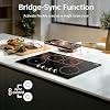 30 Inch Induction Cooktop 7800W, Weceleh 10 Levels Electric Cooktop with 4 BOOST Burners, Bulid-in Induction Stove Top, Bridge-Sync, Safety Lock, Timer, Knob Control, No Plug, 220-240V #2