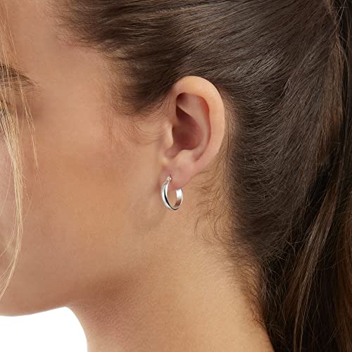 Image of Amazon Essentials 14K Gold or Sterling Silver Plated Polished Dome Hoop