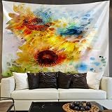 Fleur Chambre Tapisserie Tenture Murale Tournesol Décoration Mandala Maison Déco Tapisserie Macramé Tapisserie Boho Déco Sorcellerie Tapisserie Z1 95x73cm