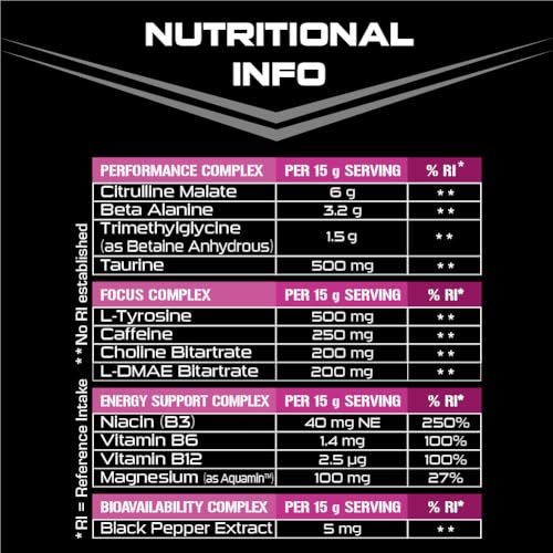 SCI-MX - X-PLODE Pre-Workout - 300g - Tropical Flavour - 250mg Caffeine, 6g Citrulline Malate, 3.2g Beta Alanine / serving - Suitable for Vegetarians + Vegans - Image 6