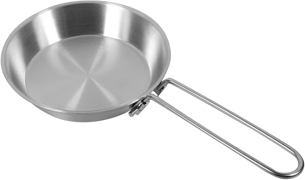 PRETYZOOM Mini Frying Pan Nonstick Egg Frying Pan with Folding Handle 9.84 in Portable Oil Skillet for Breakfast Camping Travel Quick Heating Serving Appetizers and Desserts