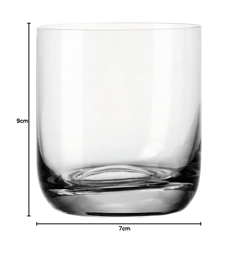 Leonardo Daily Trink-Gläser, 6er Set, spülmaschinenfeste Wasser-Gläser, geradlinige Glas-Becher, Getränke-Set, Saft-Gläser, klein, 320 ml, 063324 (Packung mit 3)