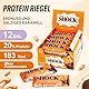FitnesSHOCK Proteinriegel Set Protein Bar ohne Zusatz von Zucker mit hohem 20% Proteingehalt low carb Fitness Eiweissriegel fast zuckerfrei (1g) ballaststoffreich, Erdnuss-gesalzenes Karamell, 12x50g