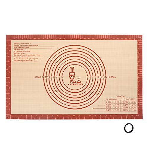 SUPER KITCHEN Antihafte Rutschfeste Backunterlage/Backmatte Silikon Groß 66x40.6cm Ausrollmatte...