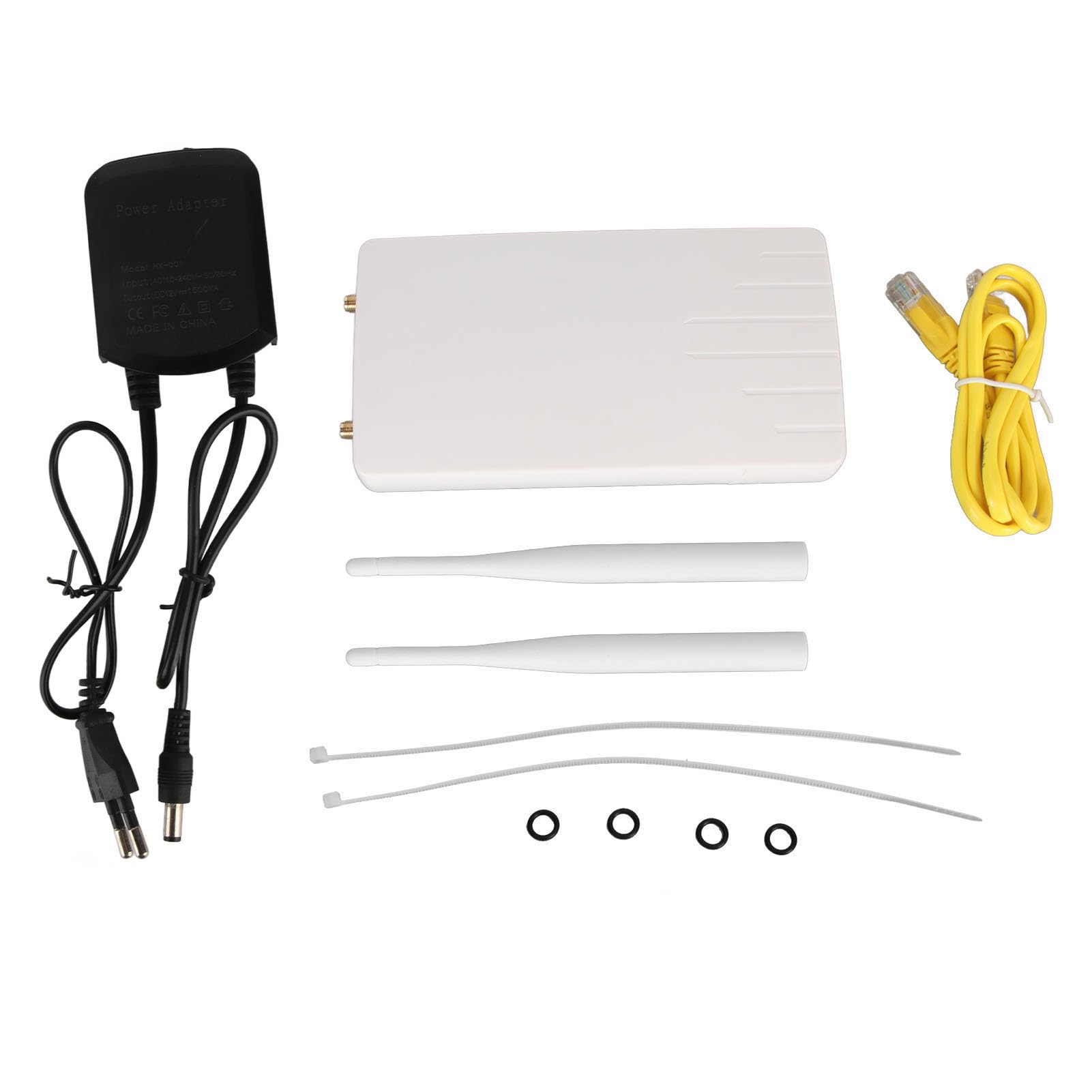 Routeur WiFi CPE Extérieur 4G, Carte SIM étanche LTE 150 Mbps avec Antennes Externes Micro Déverrouillées 3FF Prise Britannique Mobile 2 Pièces Détachables 100-240 V (Prise UE