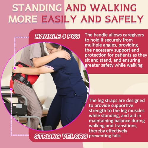 EZ Assistive Gait Belt for Seniors with Padded Handles and Leg Straps,Transfer Belts Medical Safety Belt for Elderly Lifting or Walking-330Lbs