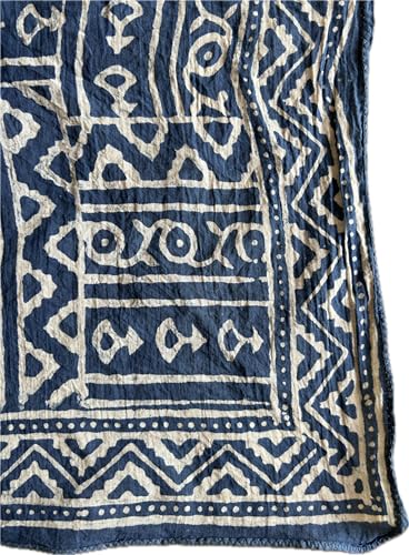 100% High Quality Hand Block Bandanas For Women - Handmade Hand Printed Cotton Blue Bandana For Women - Unique Paisley Design Scarf, Premium Kerchiefs For Men and Women2