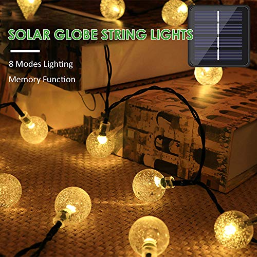 yeacher Globo Solar String Lights 20 LED 16.4Ft 8 Modos de Iluminação IP65 Resistente à Água Aliment