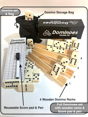 Dominó Doble 6, tamaño torneo, caja de madera miniatura 4