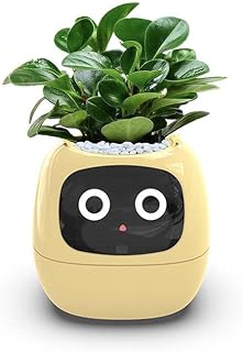 Smart Planter， Plant Pot，with Emotional Display, 2-inch Screen, Self-Watering & Smart Care Reminders, 2000mAh Battery, WiFi Connected Via App, Cute Desktop Flower Pot for Home/Office Decor