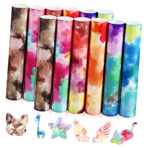 Fogli di Vinile Termoadesivo Tie-dye Unici per Magliette