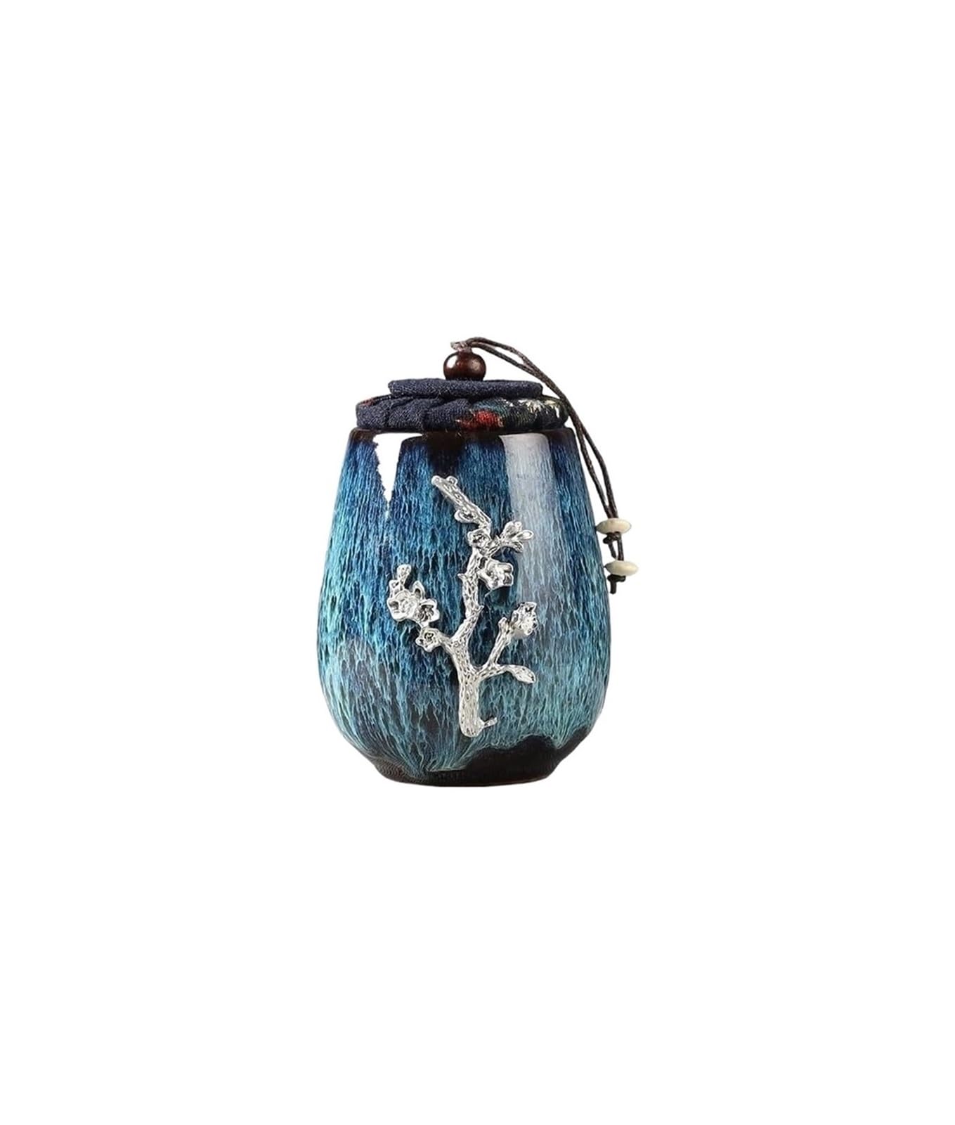 FGJsfhrDTU Glass Storage Jars, Blue Small Storage Tank Candy Jar Tea Container Organizer(3)