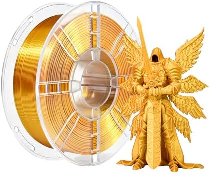 iBOSS PLA Plus(PLA+) Silk 3D Printer Filament 1.75mm Silk Gold, 3D Printing PLA+ Filament High Toughness, 1kg Spool (2.2lbs), Dimensional Accuracy +/- 0.02 mm, Fit Most FDM 3D Printers