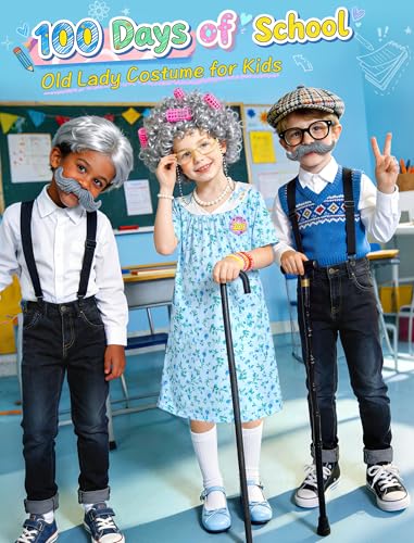 Disfraz de anciana para niñas de 5 a 8 años miniatura 6