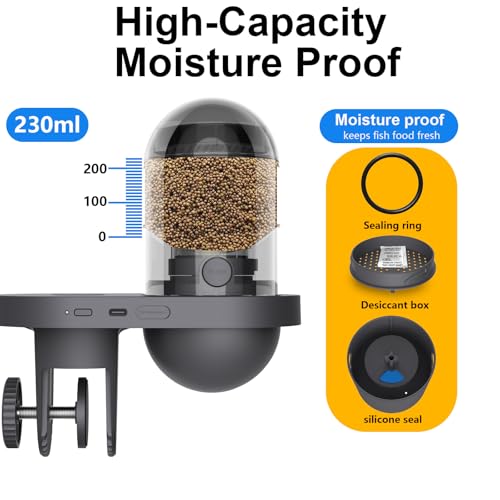 Image of Automatic Fish Feeder with 2K Camera,APP Control Auto Feeder,2.4G WiFi Intelligent Food Dispenser,for Fish Tank & Aquarium