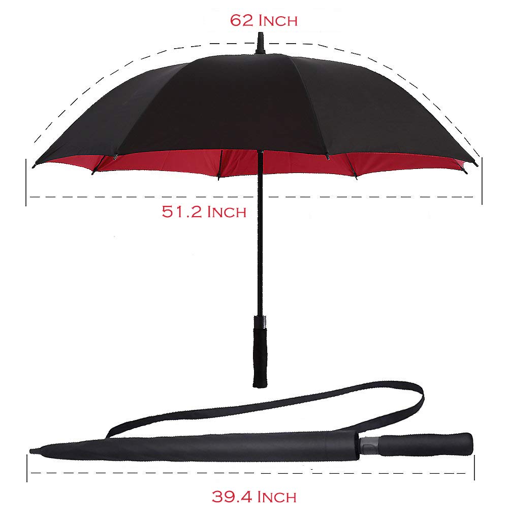 BISONS Open Golf Umbrella Extra Extra Large - Paraguas Impermeables extragrandes de Gran tamaño