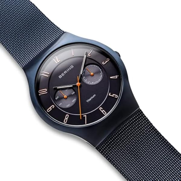BERING Män Analogt Quarz Titanium Collection armbandsur med Rostfritt stål Armband och Safirglas