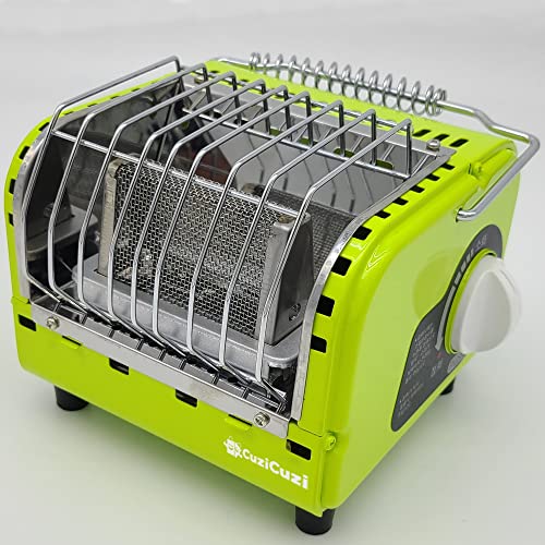 ガスストーブ キャンプ用 ガスヒーター キューブタイプ 軽量 0.98kg 移動が簡単で最大10時間使用可能 (CUBE GREEN)