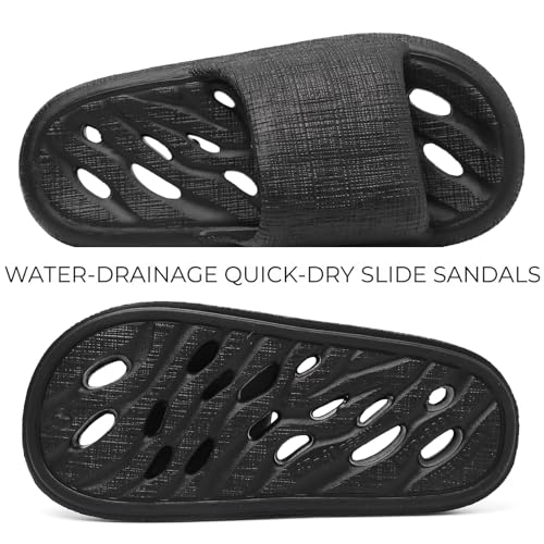 Image of FINLEEO Shower Sandals with Drainage Holes - Quick Drying Bathroom & Gym Slippers for Men and Women