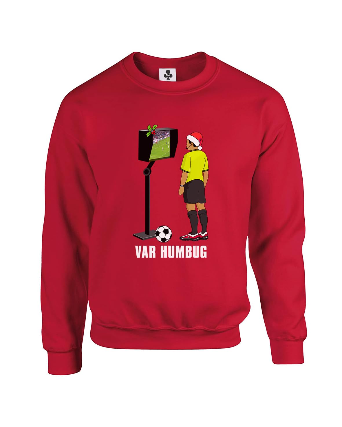 Taylor Brown Var Humbug football, christmas xmas festive meme novelty humerous footy sport Unisex Funny Adults Sweatshirt Jumper Red