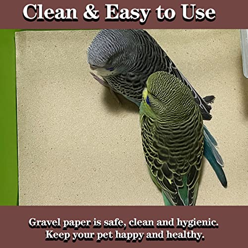 Uifrmely 40 Pcs Gravel Liner Paper For Bird Cage, 11 X 17 Inch Birdcage Liner Bedding Calcium Paper Special For Bird Cage In Sea Sand Pick Your Size (40 Pack) #TOP1